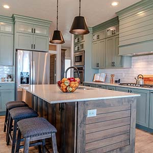 View of Kitchen with island